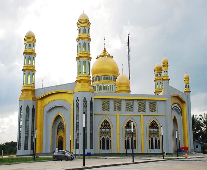 Masyid Glang Nakhon Si Thammarat’ın genel görünüşü.